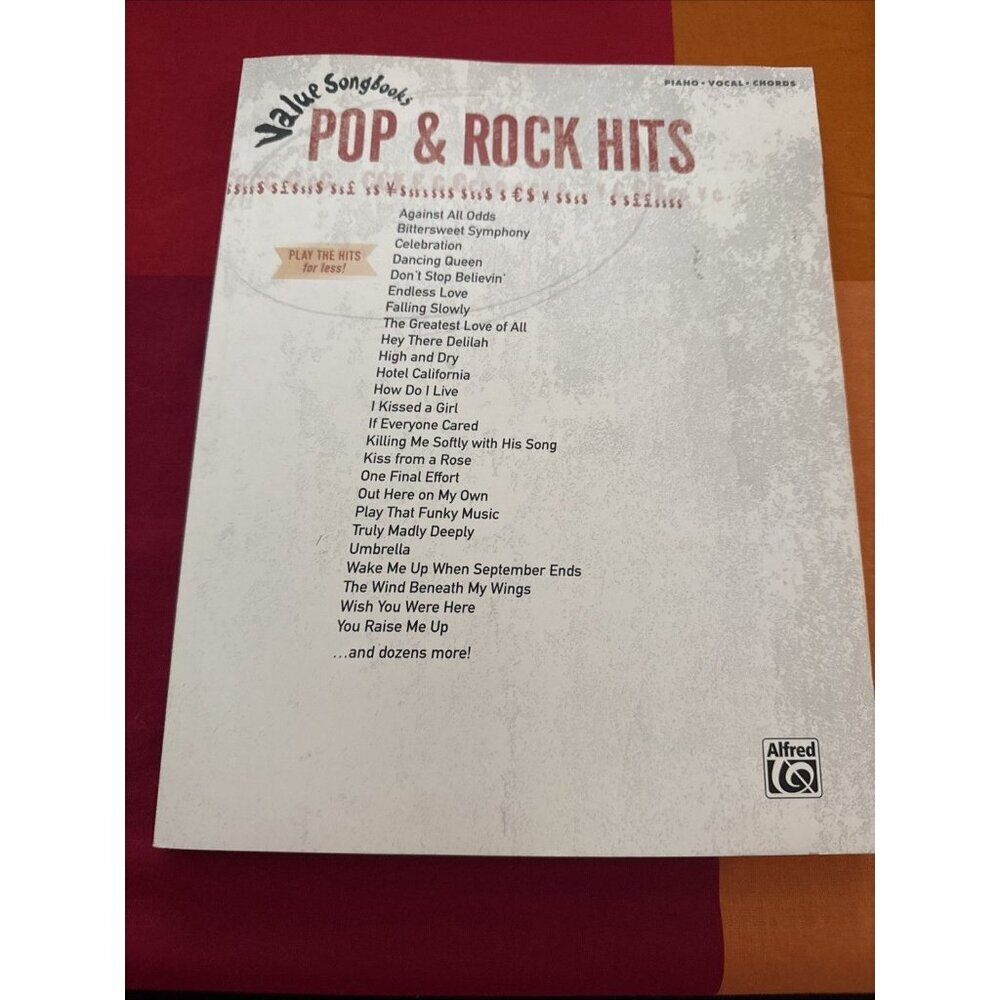 Pop & Rock Hits Value Songbooks Series Piano Vocal Chords Sheet music. Vtg New!